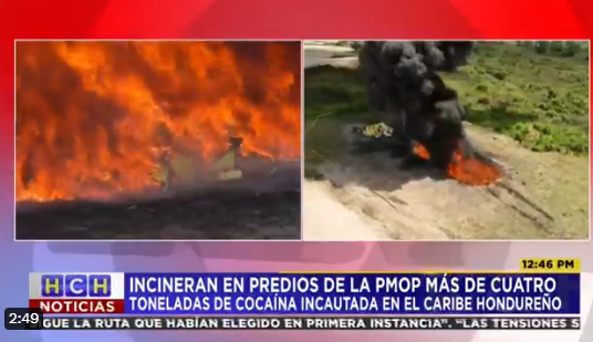 Incineración de 4,115 kilos de cocaína