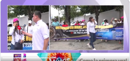 Protesta de Estudiantes de la Universidad San Miguel Arcángel de Honduras