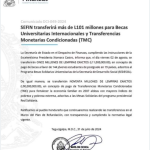 Transferencia al Programa de Becas Universitarias Internacionales y Transferencias Monetarias Condicionadas (TMC)