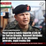 Fiscal General Johel Zelaya requirió al jefe de las Fuerzas Armadas Roosevelt Hernández