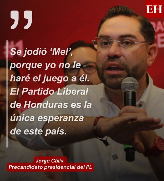 Declaraciones del precandidato presidencial del Partido Liberal, Jorge Cálix.