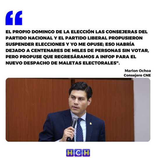 El consejero del Consejo Nacional Electoral (CNE), Marlon Ochoa