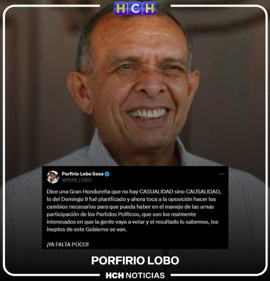 Ex presidente de la República, Porfirio Lobo, reaccionó en su cuenta de X